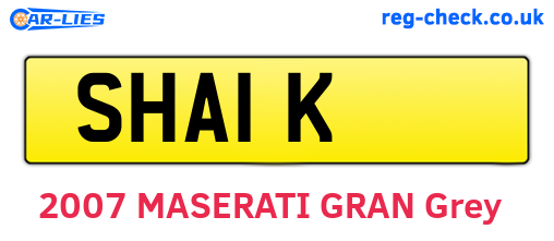 SHA1K are the vehicle registration plates.