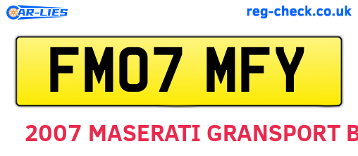 FM07MFY are the vehicle registration plates.