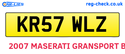 KR57WLZ are the vehicle registration plates.