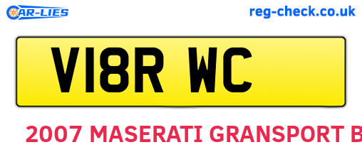 V18RWC are the vehicle registration plates.