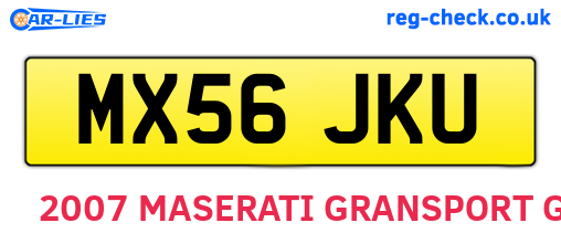 MX56JKU are the vehicle registration plates.