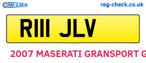 R111JLV are the vehicle registration plates.