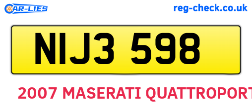 NIJ3598 are the vehicle registration plates.