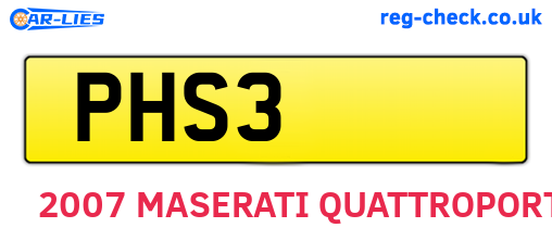 PHS3 are the vehicle registration plates.