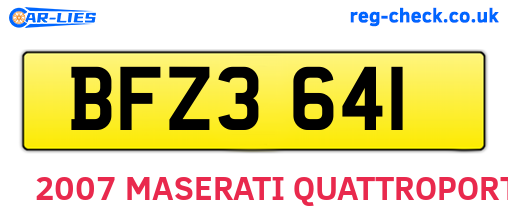 BFZ3641 are the vehicle registration plates.