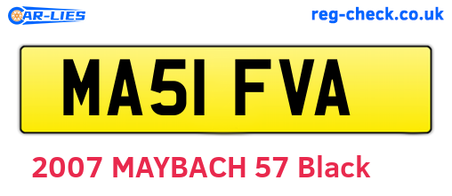 MA51FVA are the vehicle registration plates.