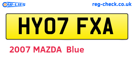 HY07FXA are the vehicle registration plates.