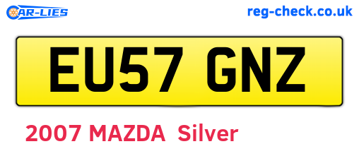 EU57GNZ are the vehicle registration plates.