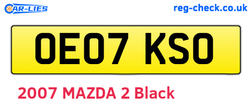 OE07KSO are the vehicle registration plates.