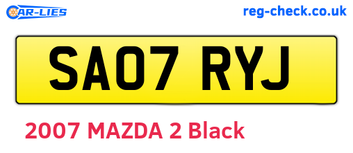 SA07RYJ are the vehicle registration plates.
