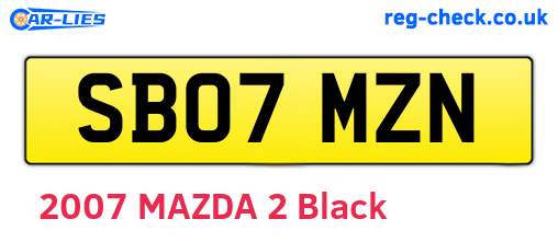 SB07MZN are the vehicle registration plates.