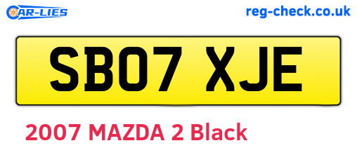 SB07XJE are the vehicle registration plates.