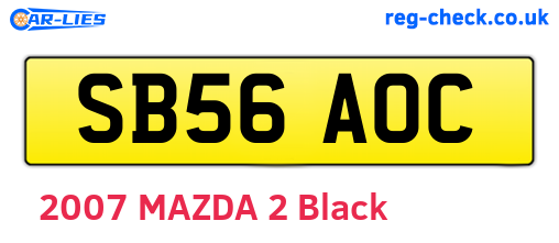 SB56AOC are the vehicle registration plates.