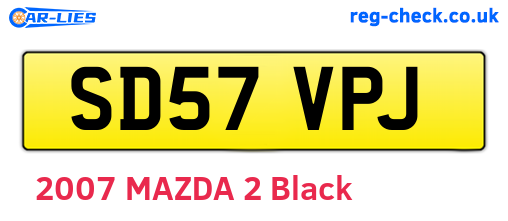 SD57VPJ are the vehicle registration plates.