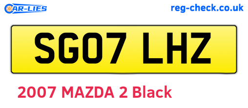 SG07LHZ are the vehicle registration plates.
