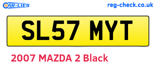 SL57MYT are the vehicle registration plates.