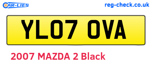 YL07OVA are the vehicle registration plates.