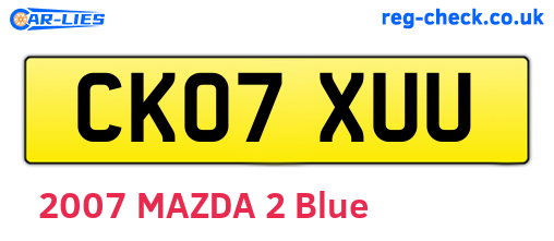 CK07XUU are the vehicle registration plates.