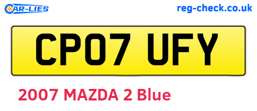 CP07UFY are the vehicle registration plates.