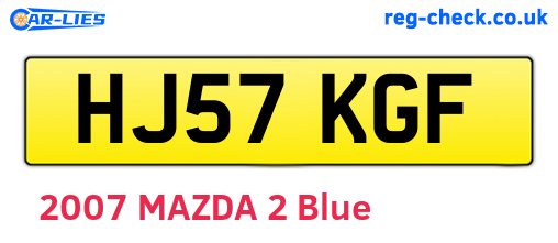 HJ57KGF are the vehicle registration plates.