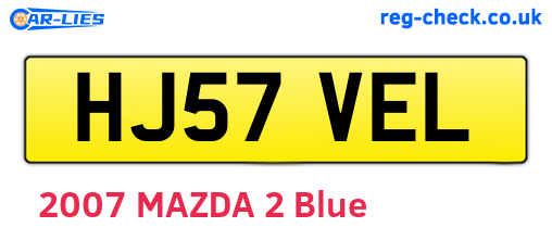 HJ57VEL are the vehicle registration plates.