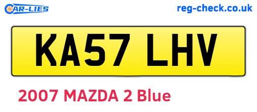 KA57LHV are the vehicle registration plates.