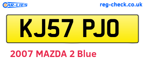 KJ57PJO are the vehicle registration plates.