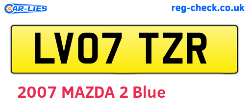 LV07TZR are the vehicle registration plates.