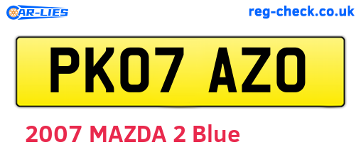 PK07AZO are the vehicle registration plates.
