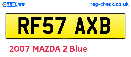 RF57AXB are the vehicle registration plates.