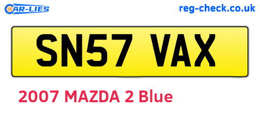 SN57VAX are the vehicle registration plates.