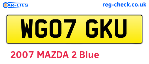 WG07GKU are the vehicle registration plates.