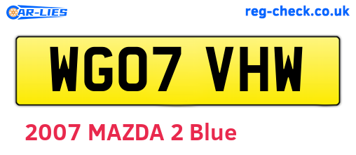 WG07VHW are the vehicle registration plates.