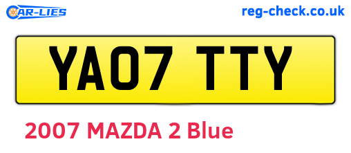 YA07TTY are the vehicle registration plates.