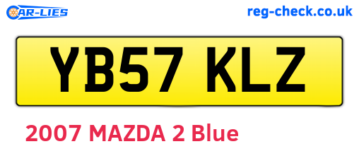 YB57KLZ are the vehicle registration plates.