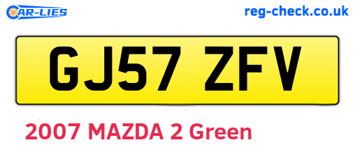 GJ57ZFV are the vehicle registration plates.