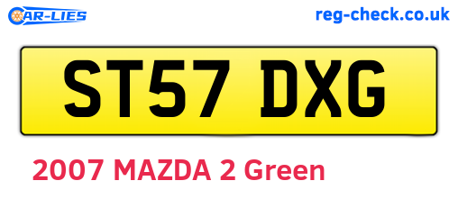 ST57DXG are the vehicle registration plates.