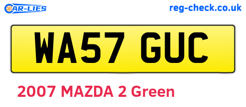 WA57GUC are the vehicle registration plates.