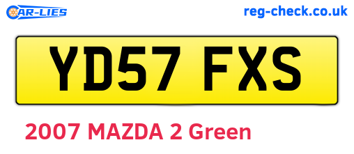 YD57FXS are the vehicle registration plates.