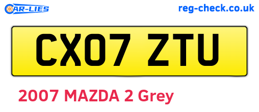 CX07ZTU are the vehicle registration plates.