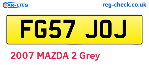 FG57JOJ are the vehicle registration plates.