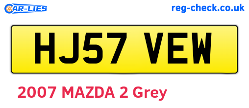 HJ57VEW are the vehicle registration plates.