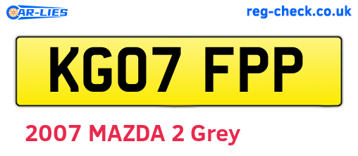 KG07FPP are the vehicle registration plates.