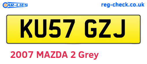 KU57GZJ are the vehicle registration plates.