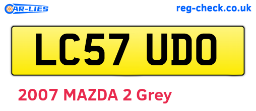 LC57UDO are the vehicle registration plates.