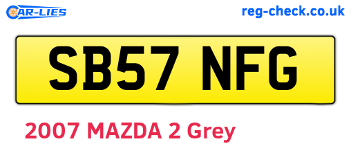 SB57NFG are the vehicle registration plates.