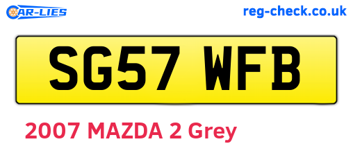 SG57WFB are the vehicle registration plates.