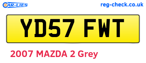 YD57FWT are the vehicle registration plates.