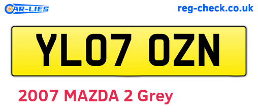 YL07OZN are the vehicle registration plates.