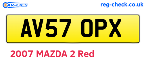 AV57OPX are the vehicle registration plates.
